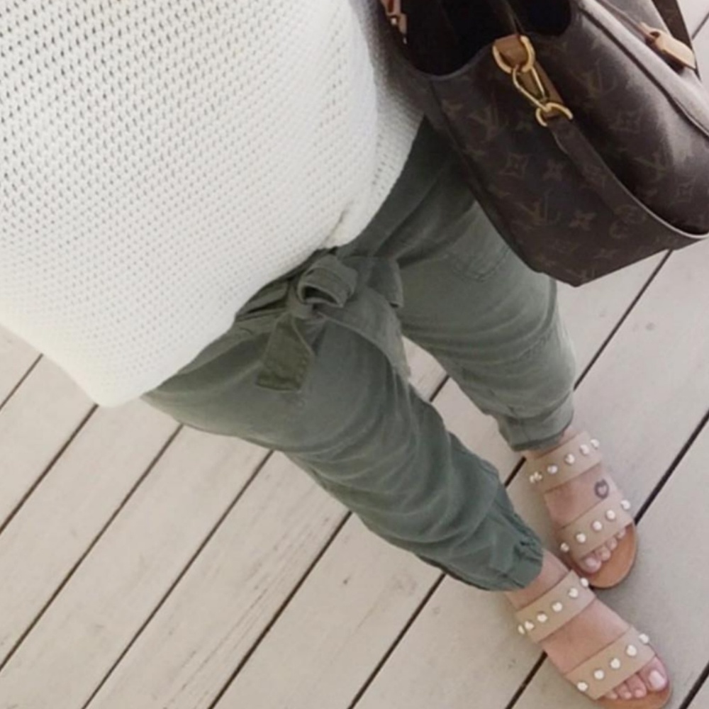 Green Tie Waist Pants